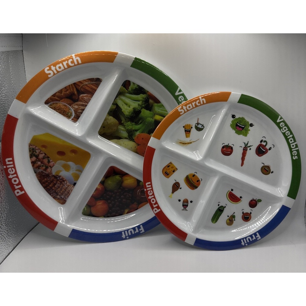 Portion‎ Divided Plates Protein Vegetables Fruit Starch Dinner & Snack Size Kids